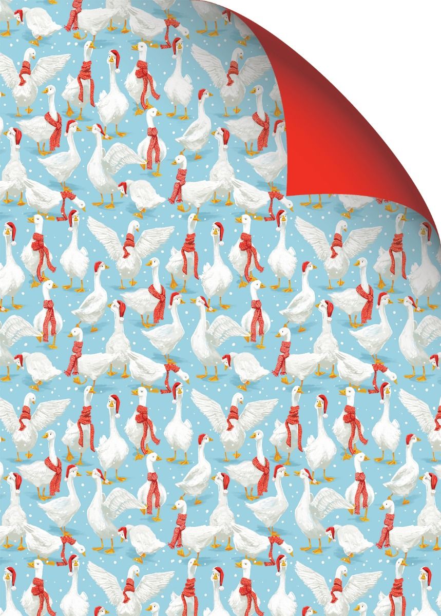 Christmas Gift Wrap | Winter Geese Flat Wrap  by Weirs of Baggot Street