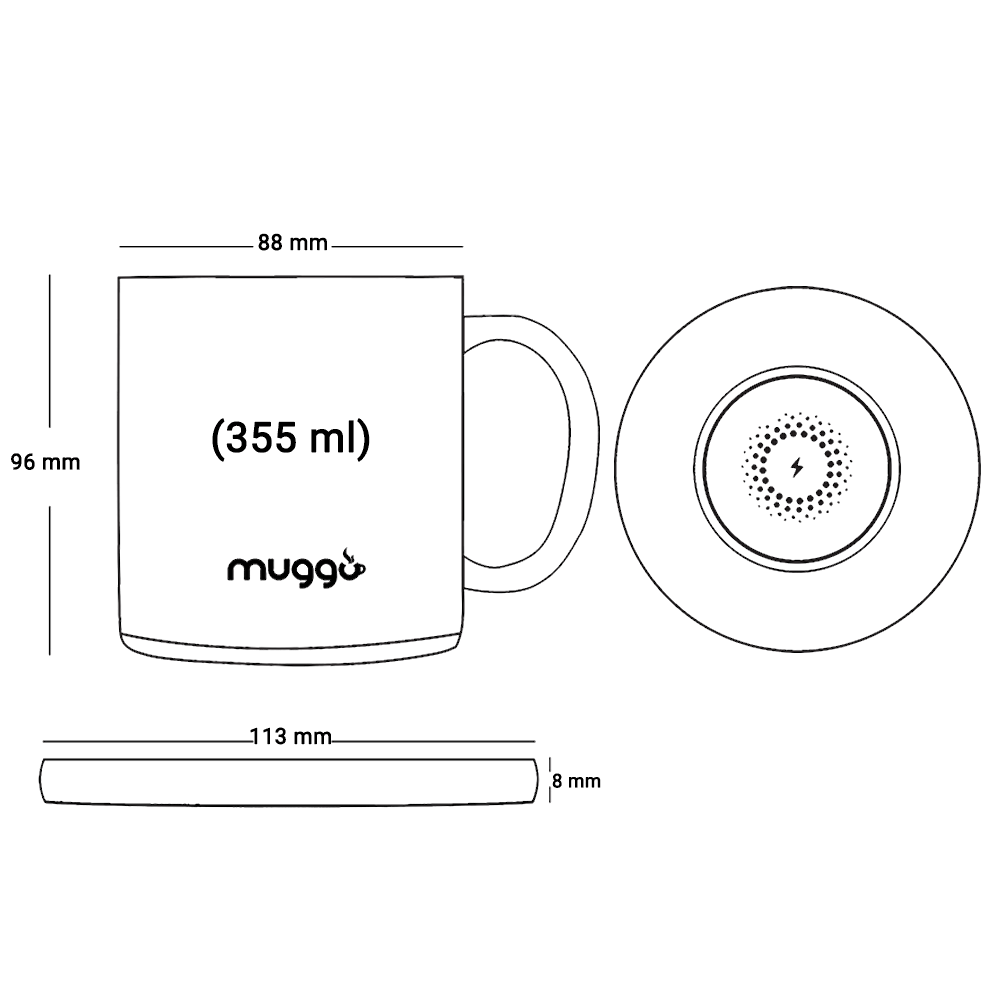 Clever Gadgets | Clever Gadgets Muggo Qi Black // Self-Heated Mug + Wireless Charger Coaster by Weirs of Baggot Street