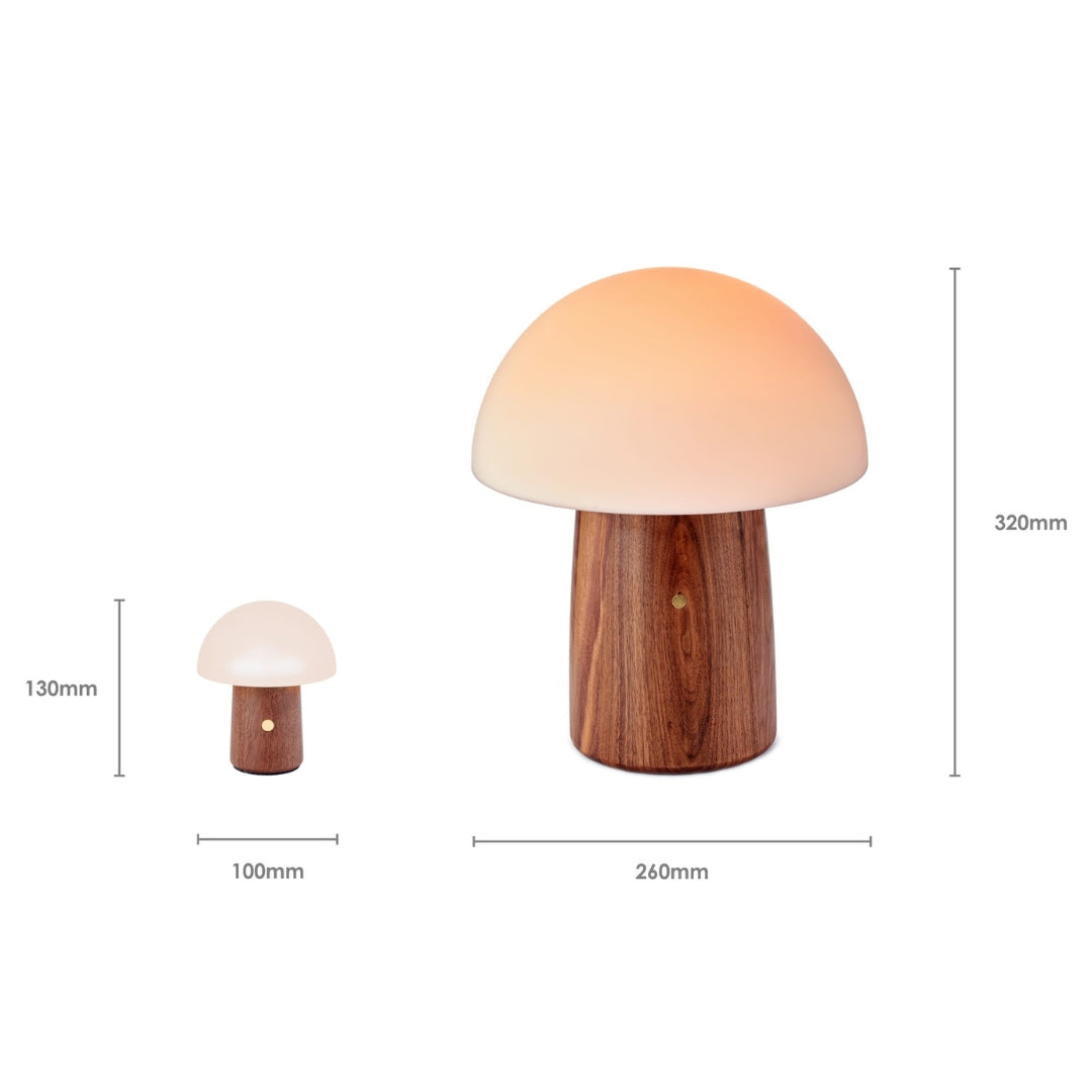 Fabulous Gifts Gingko Design Mini Alice Mushroom Lamp Walnut by Weirs of Baggot Street