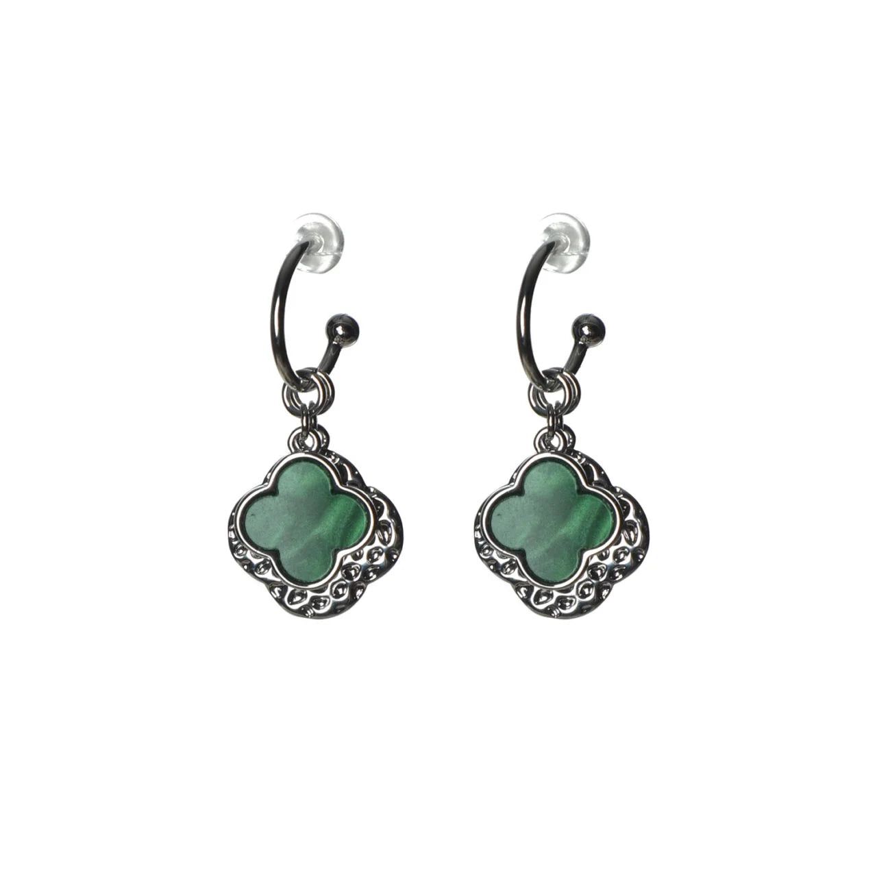 Fabulous Gifts Jewellery Earrings Double Clover Green Silver by Weirs of Baggot Street