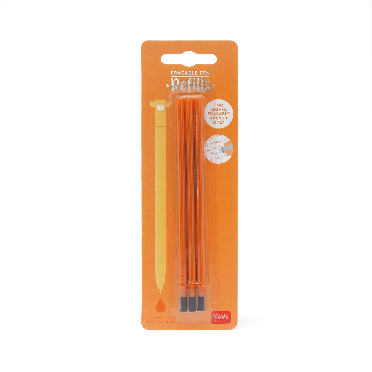 Fabulous Gifts Stationery Legami Refill Erasable Pen - Orange 3Pk by Weirs of Baggot Street