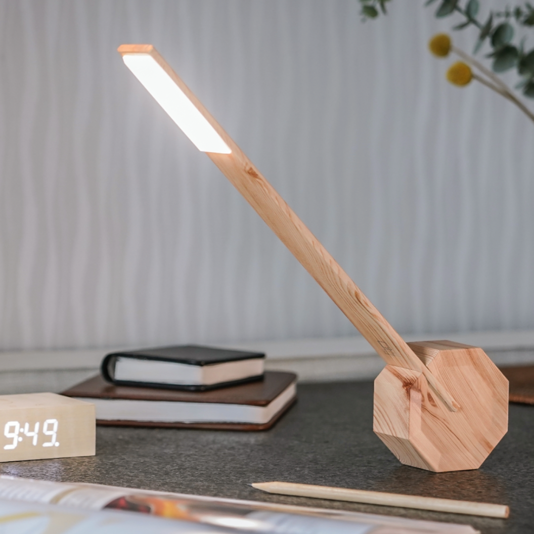 Gingko Design | Octagon One Desk Lamp Maple by Weirs of Baggot Street