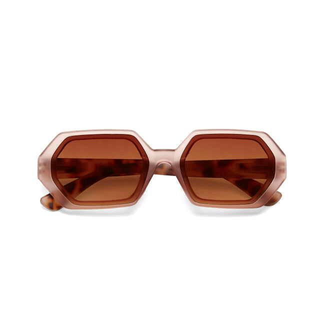 Pink 2024 hexagon sunglasses