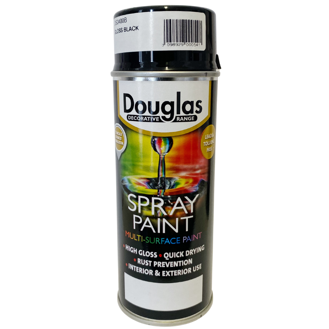 Paint & Decorating | Douglas Spray Paint Gloss Black Weirs of Baggot St