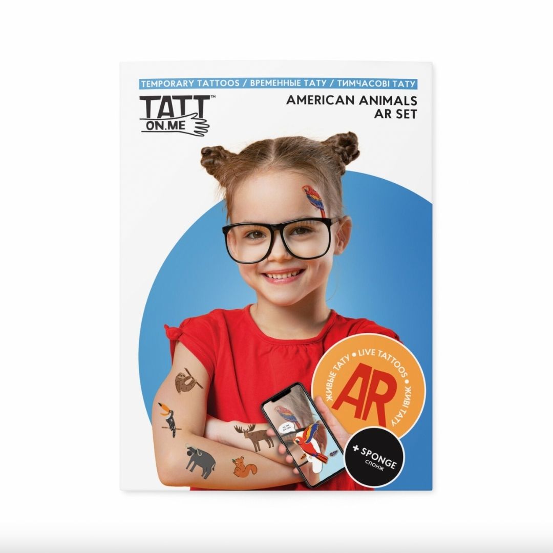 Fab Gifts | TSAR-American Animals Live AR Temporary Tattoo Set by Weirs of Baggot Street