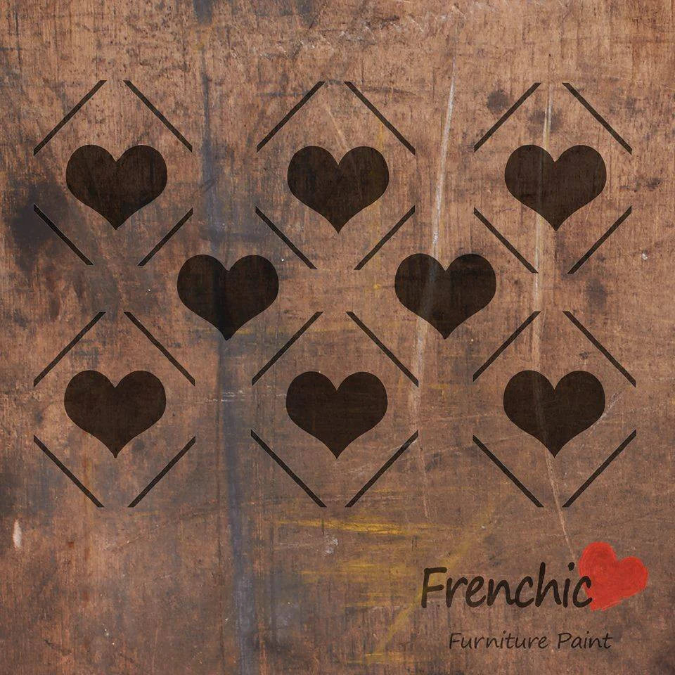 Frenchic Paint | Diamond Hearts Stencil by Weirs of Baggot St