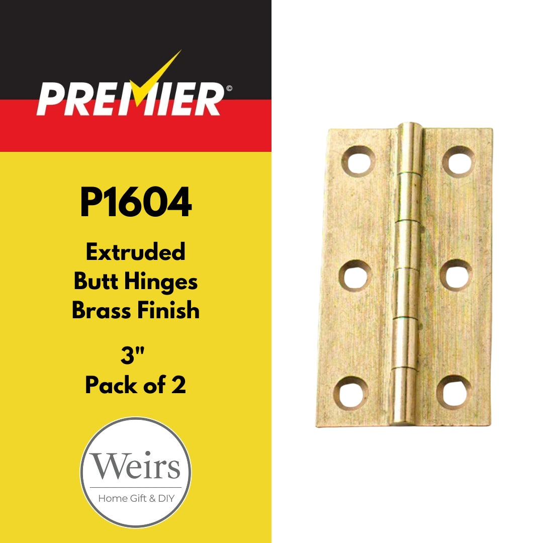 Hinges | Premier Extruded Brass Butt Hinges 3" Weirs of Baggot Street