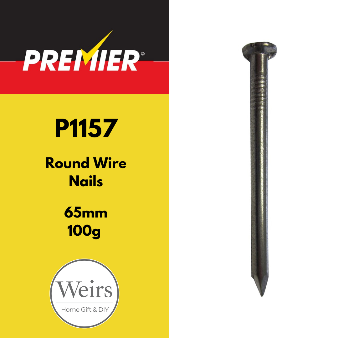 Nails | Premier Round Wire Nails 65mm by Weirs of Baggot St