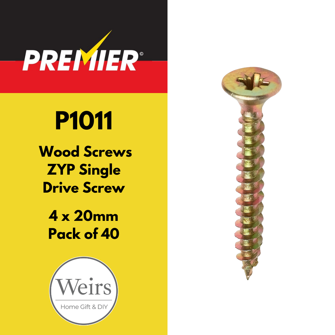 Wood Screws | Premier Screws ZYP 4 x 20mm by Weirs of Baggot St
