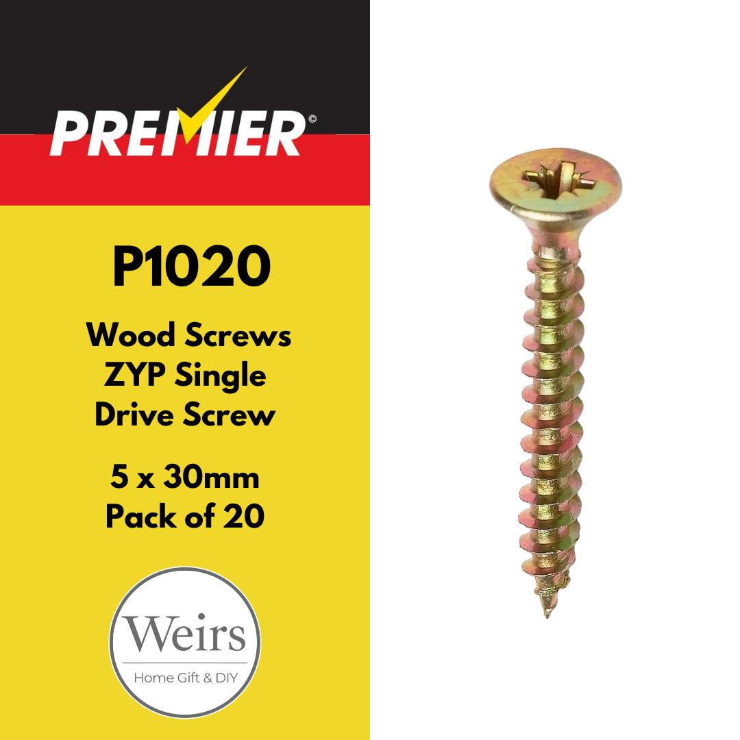 Wood Screws | Premier Screws ZYP 5 x 30mm by Weirs of Baggot St