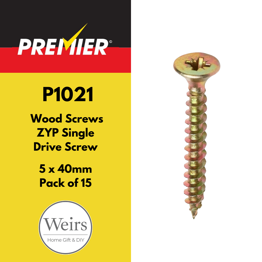 Wood Screws | Premier ZYP Screw - 5 x 40mm by Weirs of Baggot St