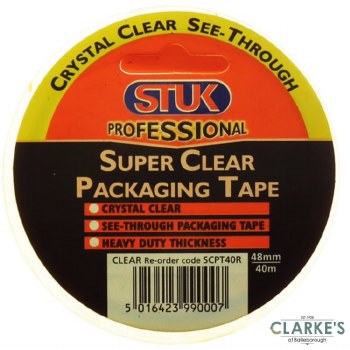 General Hardware | STUK Clear Packaging Tape 50m by Weirs of Baggot St