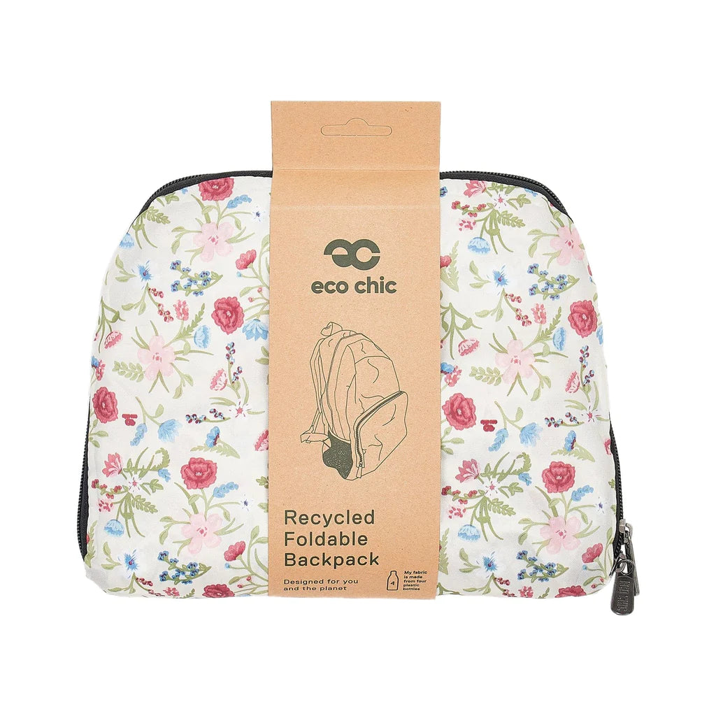 Sustainable Living | Eco Chic Beige Floral Backpack by Weirs of Baggot Street