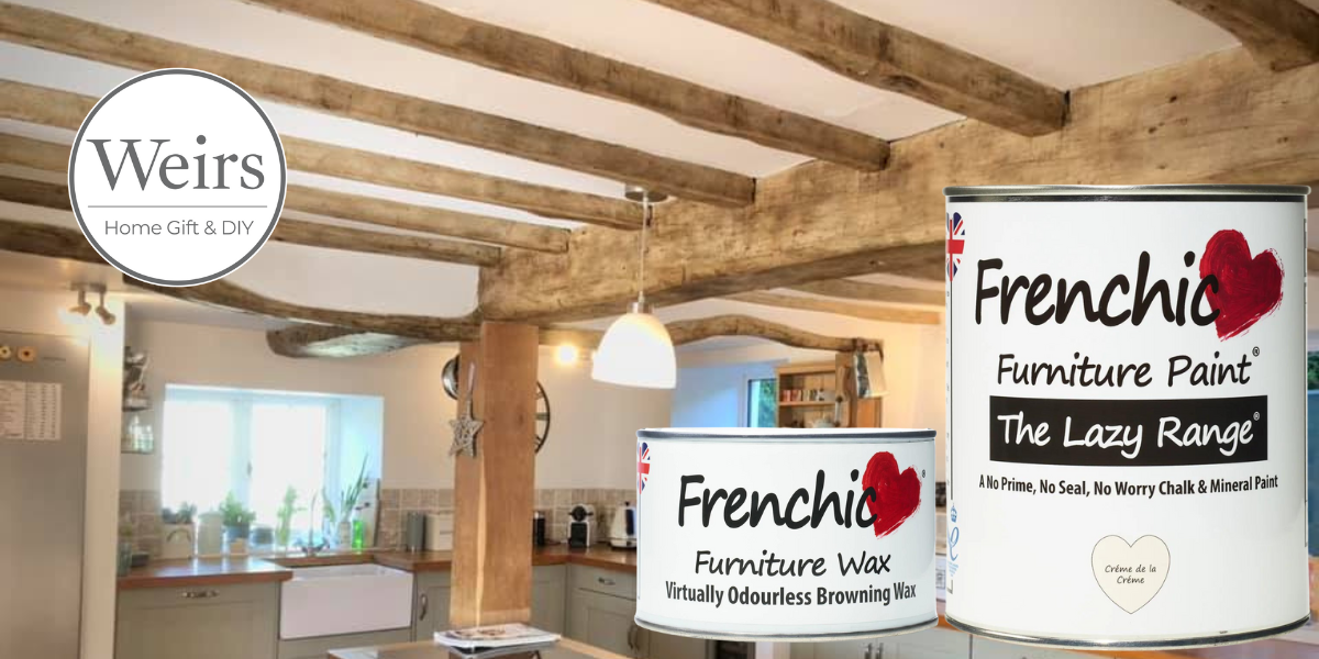 Frenchic Paint Blog | Unleashing the Frenchic Flair: Reviving Old Wooden Beams with Creme de la Creme and Browning Wax - The Hottest Trend of the Year! by Weirs of Baggot Street