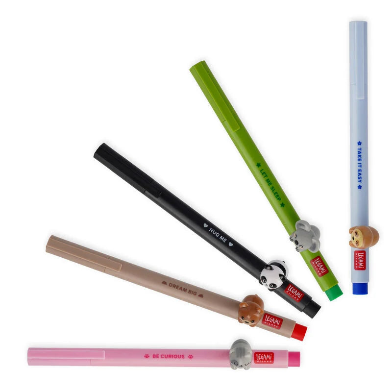 Legami Erasable Gel Pens, Teddy Bear Corgi Pen, Study School Pen