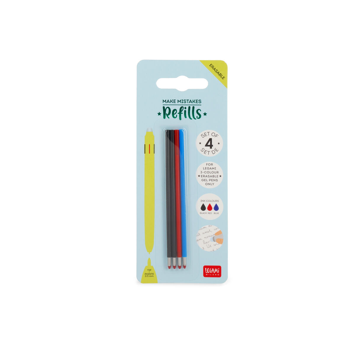 Back to School | Legami Gel Pen 3 Colours Refills 4Pk by Weirs of Baggot Street