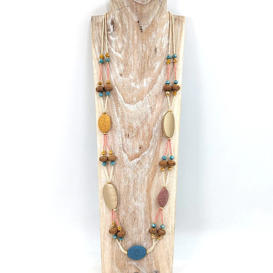 Bags & Jewellery Navaho inspired Luxe Necklace with Lava Beads by Weirs of Baggot Street