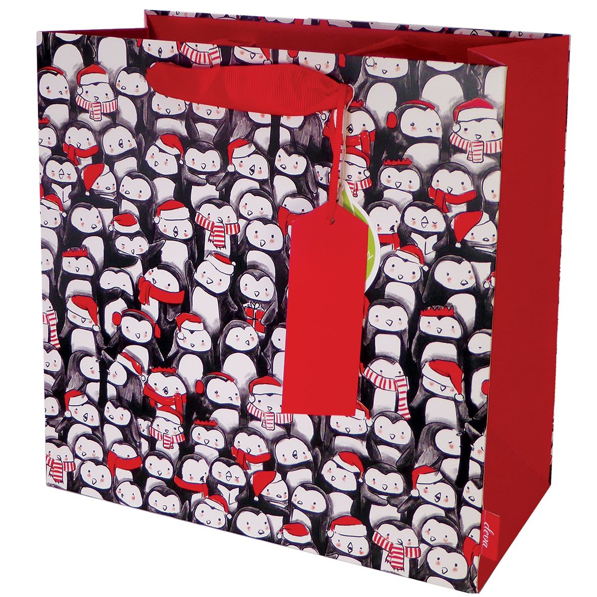 Christmas Gift Bag | Large Square Penguin Party  by Weirs of Baggot Street
