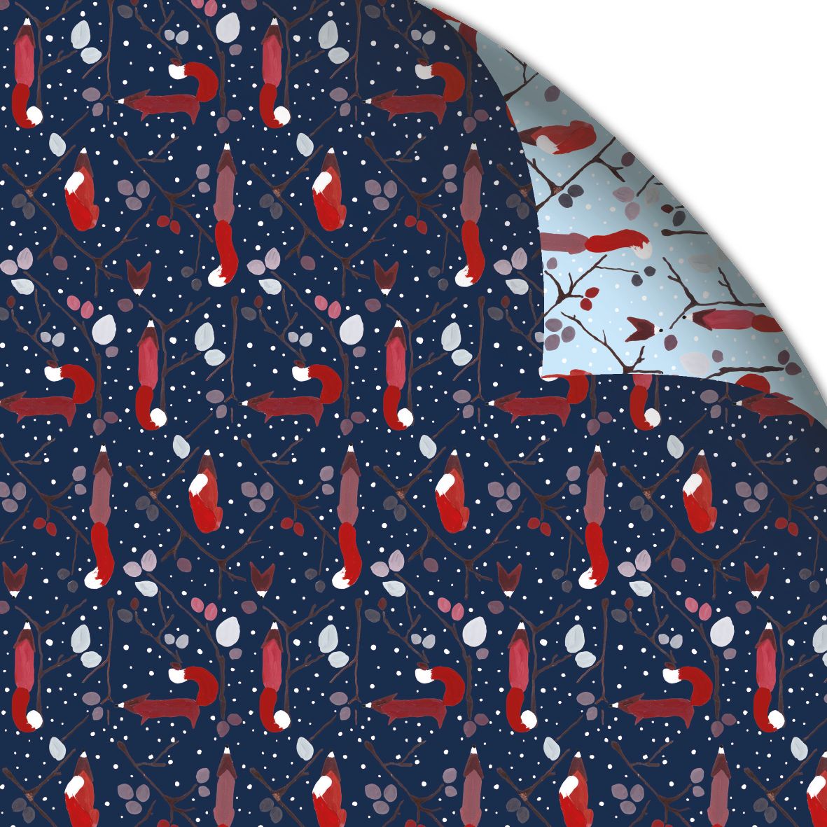 Christmas Gift Wrap | Fox In The Snow Flat Wrap by Weirs of Baggot Street