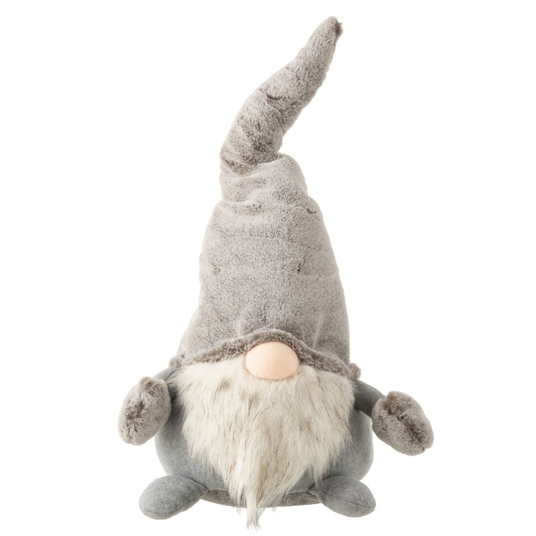 Christmas | J-Line Santa Standing Plush Grey White Large by Weirs of Baggot Street