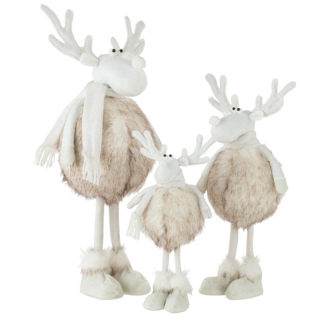 Christmas Shop _ J-Line Standing Reindeer Poly Beige Small by Weirs of Baggot Street