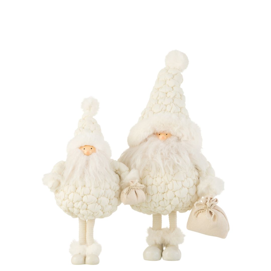 Christmas Shop | J-Line Standing Santa With Gift Bag White Large by Weirs of Baggot Street