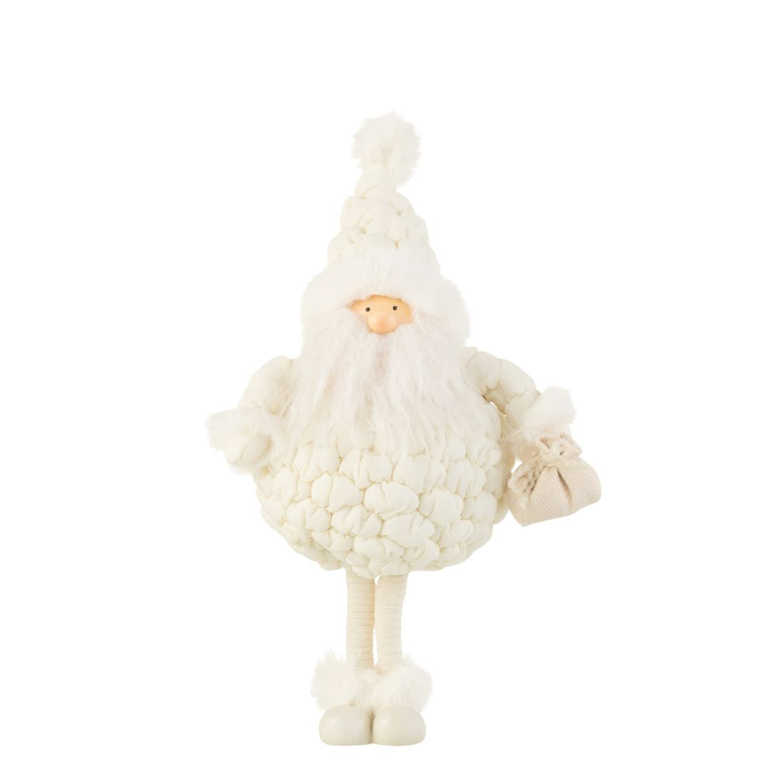 Christmas Shop | J-Line Standing Santa With Gift Bag White Small by Weirs of Baggot Street