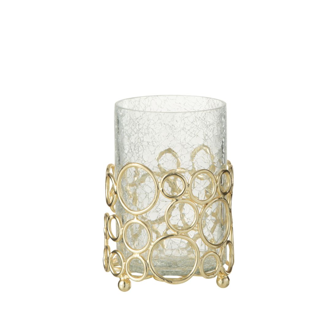 Christmas | Large Gold Loop Glass Candleholder by Weirs of Baggot Street