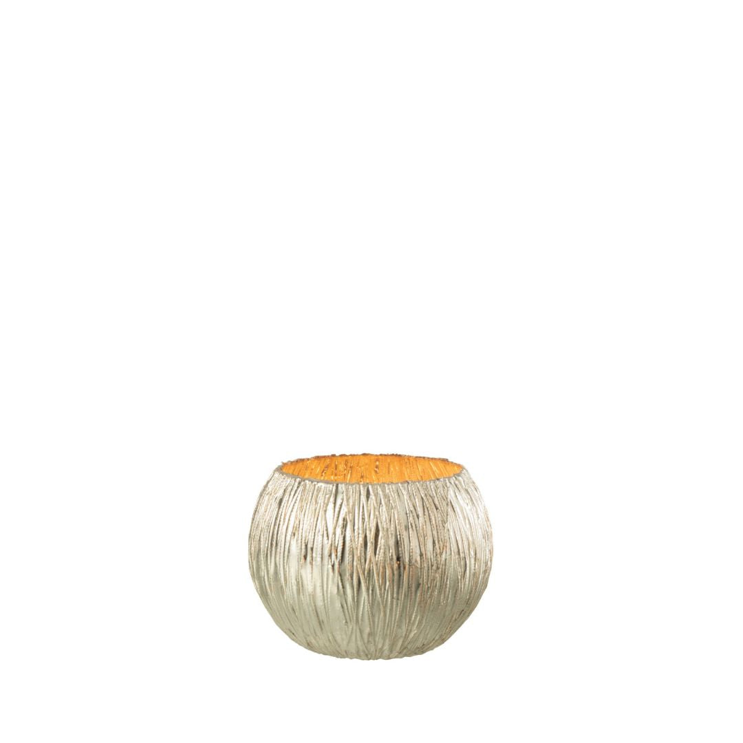 Christmas | Metallic Gold Candle Holder - Small by Weirs of Baggot Street