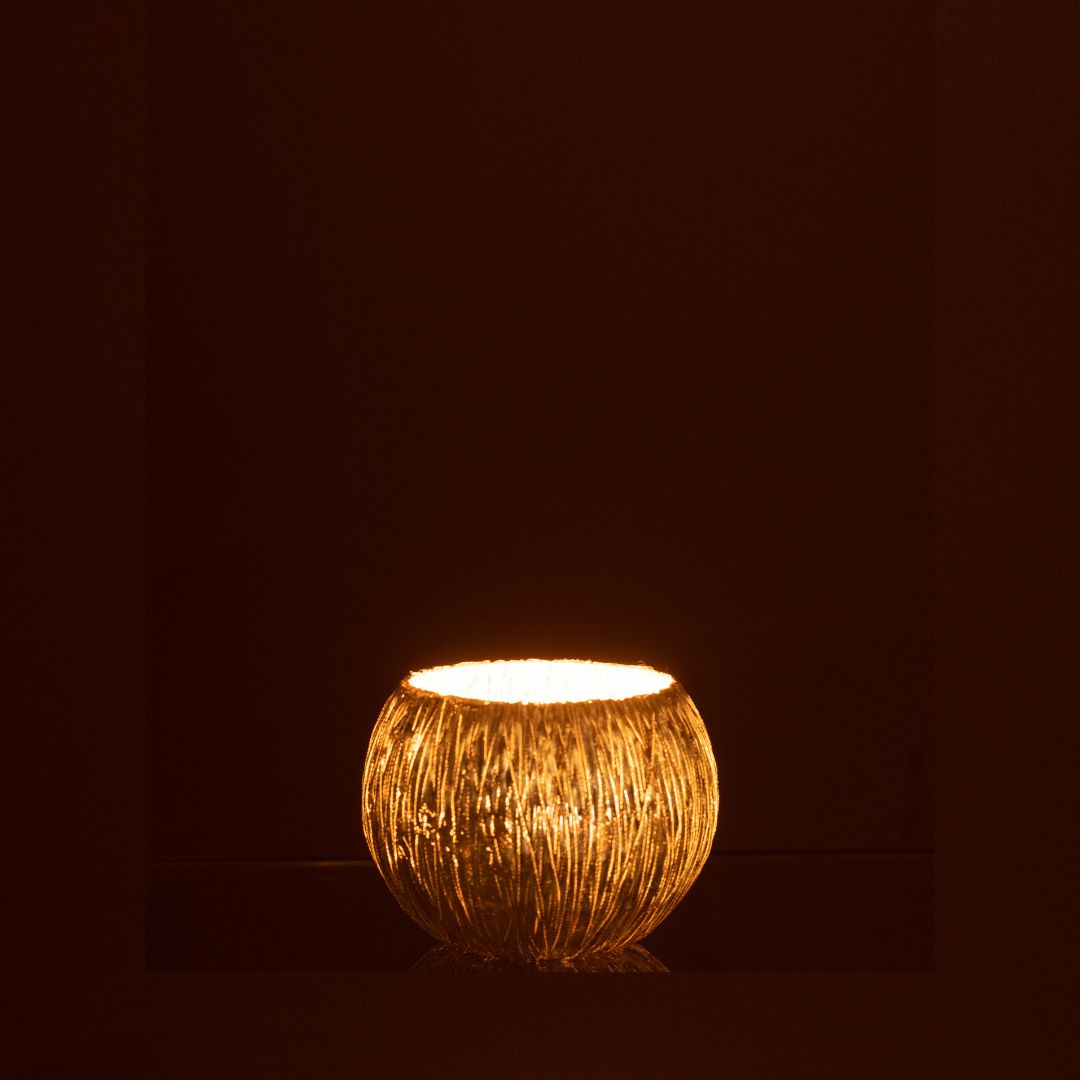 Christmas | Metallic Gold Candle Holder - Small by Weirs of Baggot Street