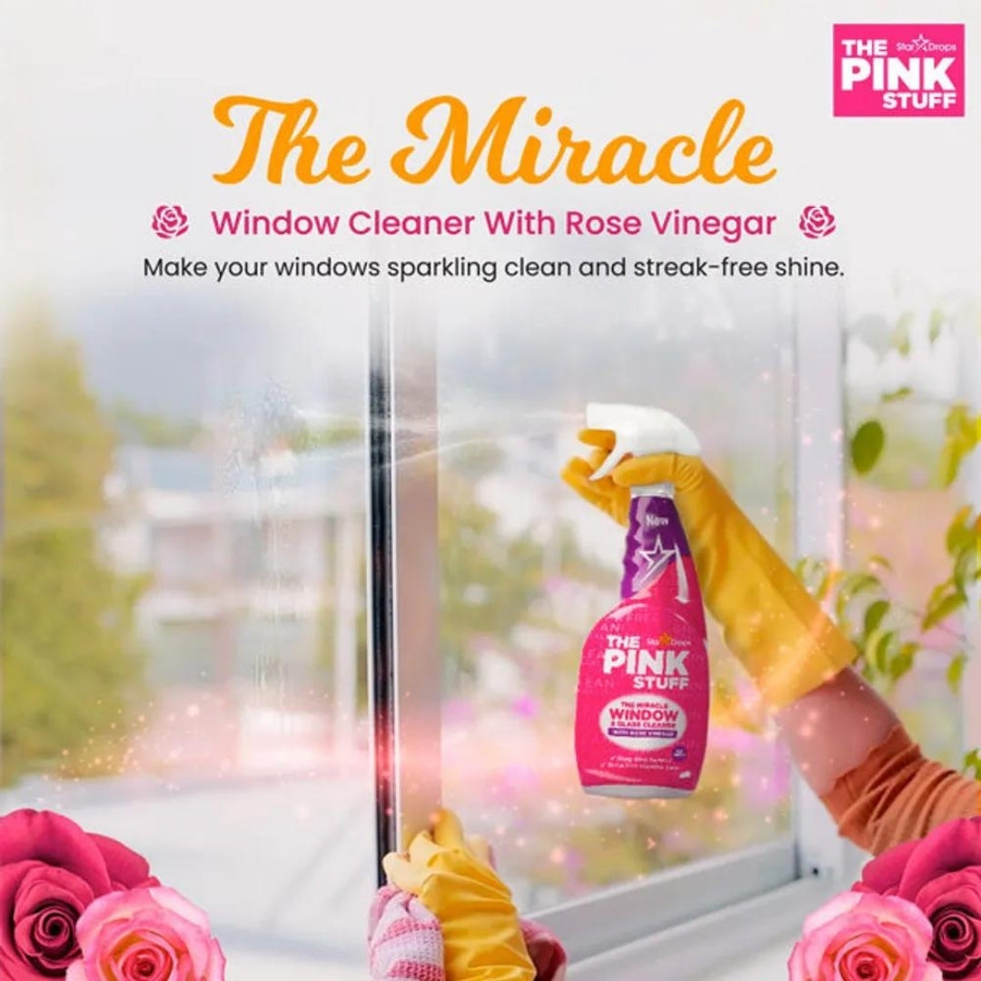Cleaning Accessories The Pink Stuff Window Clean Rose Vinegar 850ml by Weirs of Baggot Street