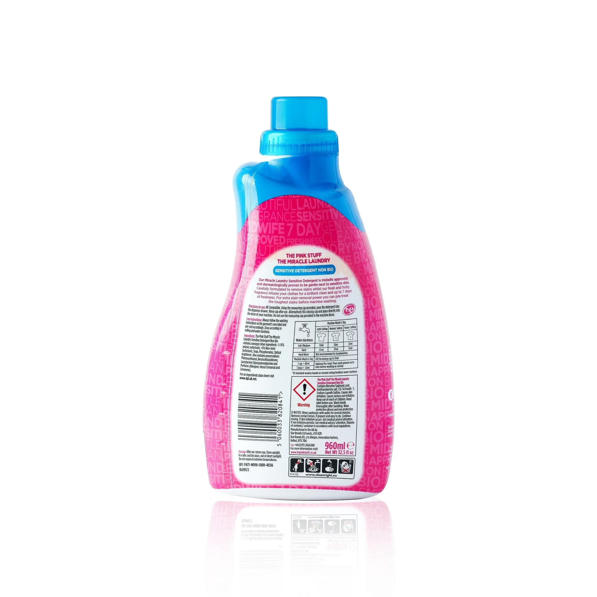 Cleaning The Pink Stuff Non Bio Laundry Liquid 960ml by Weirs of Baggot Street