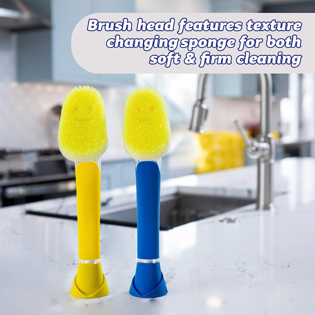 Scrub Daddy Dish Daddy Dish Wand & Connector Head, Soap Dispensing Dish  Brush, Texture Changing Washing Up Sponge With Liquid Handle, Dish Sponge  with