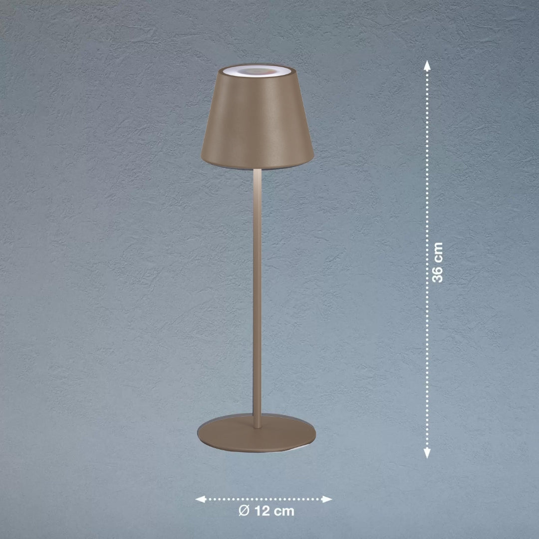 Clever Gadgets FH Lighting Cosenza Outdoor LED Table Lamp Grey Brown by Weirs of Baggot Street
