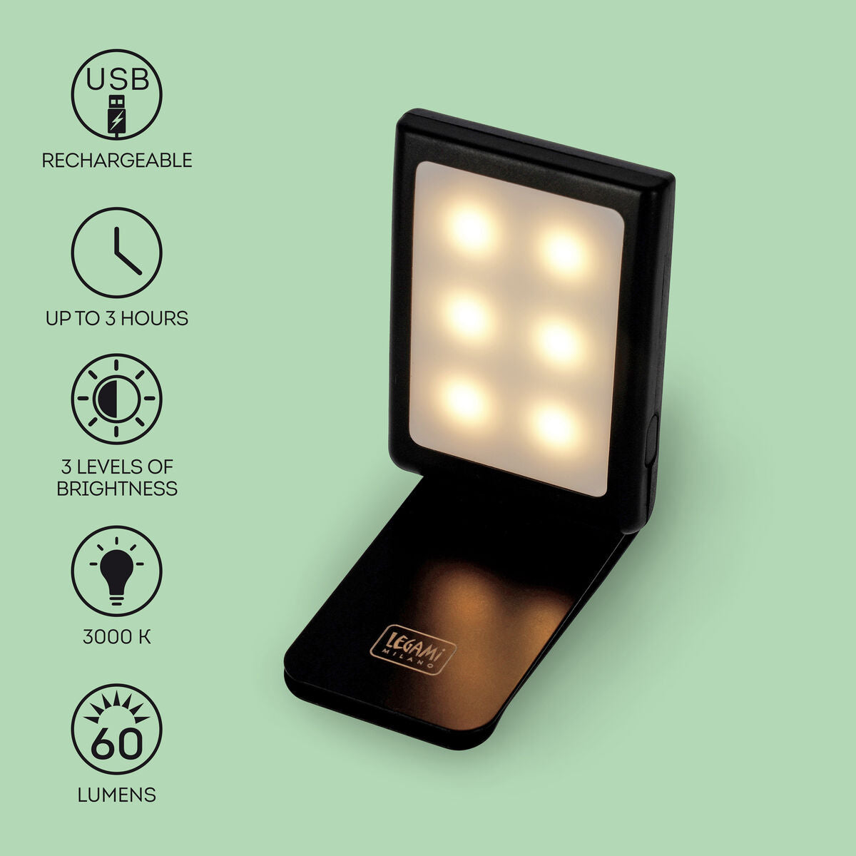 Clever Gadgets | Legami Rechargable Led Reading Light by Weirs of Baggot Street