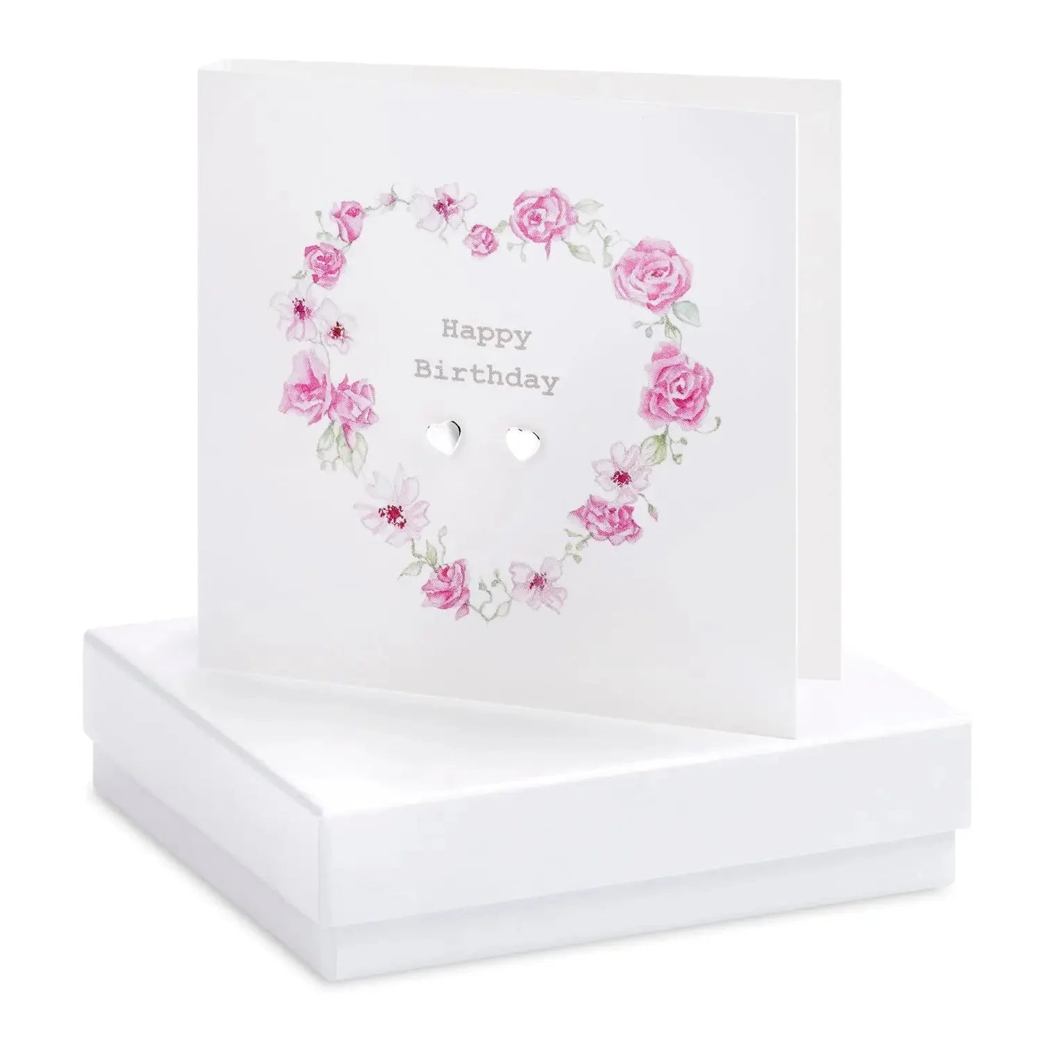 Crumble & Core  Heart Garland Card with Earrings in a White Box by Weirs of Baggot Street