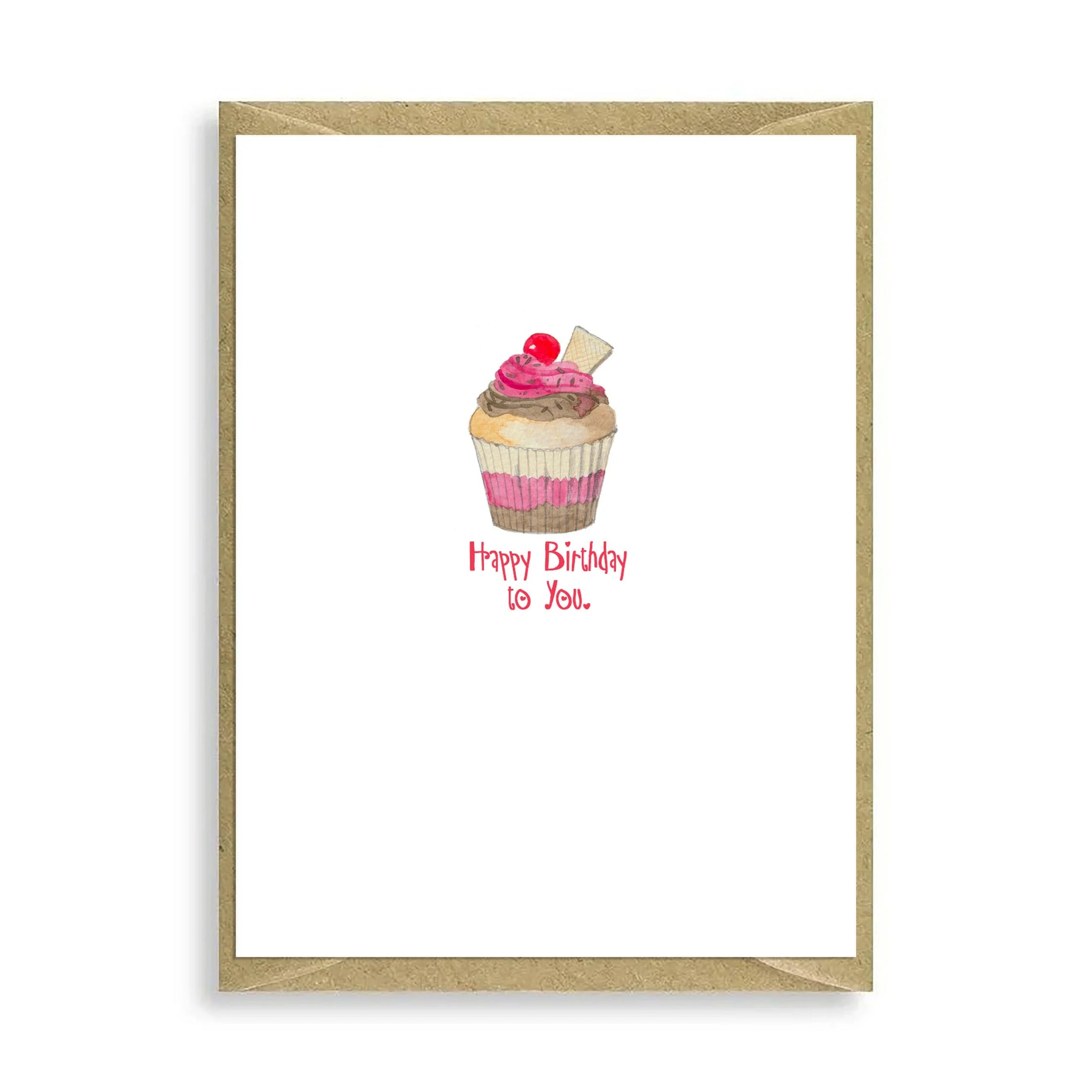 Crumble & Core | Cupcake Happy Birthday To You Mini Card by Weirs of Baggot Street