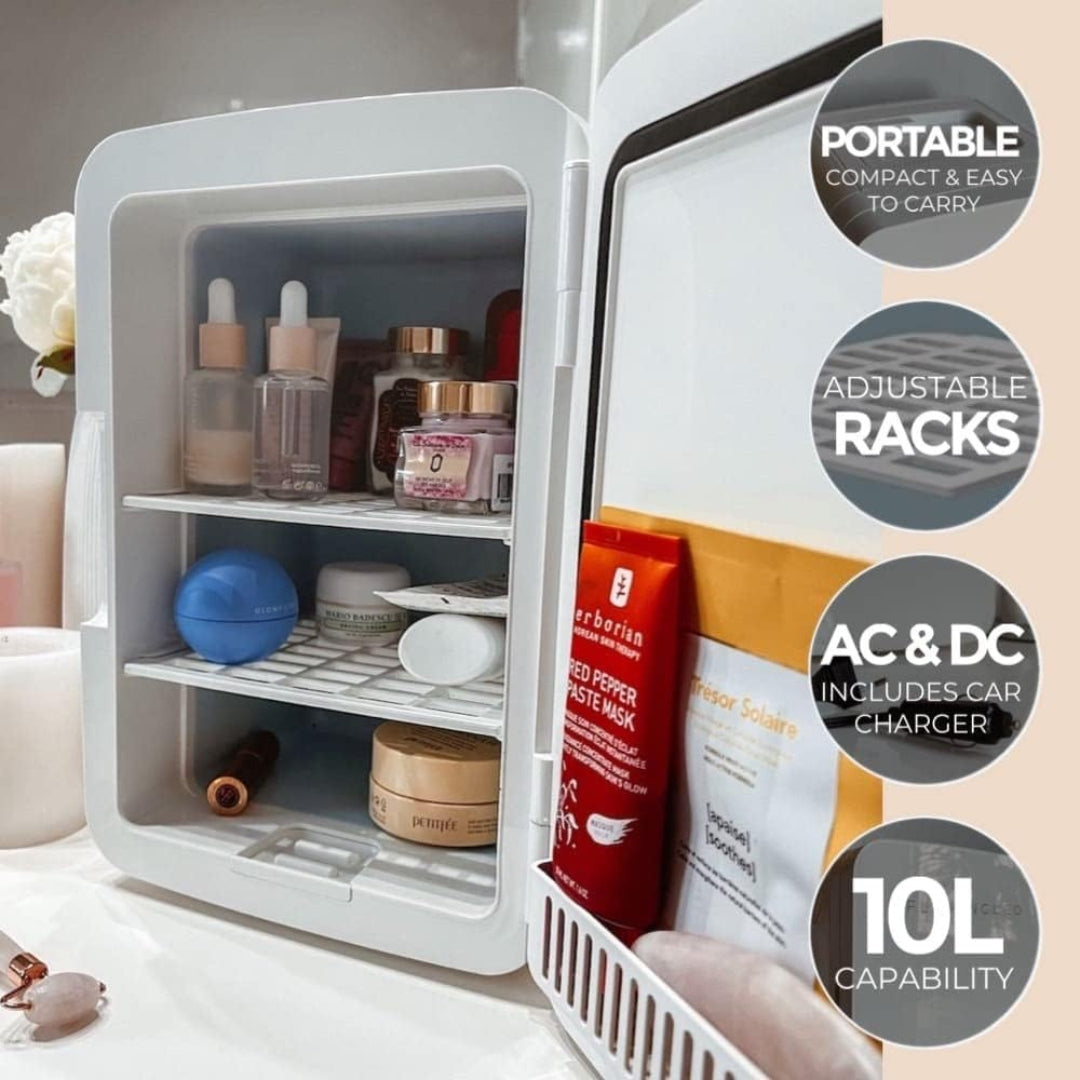 Fab Gifts | Grimmy Fridge with mirror and LED lights 10L by Weirs of Baggot Street