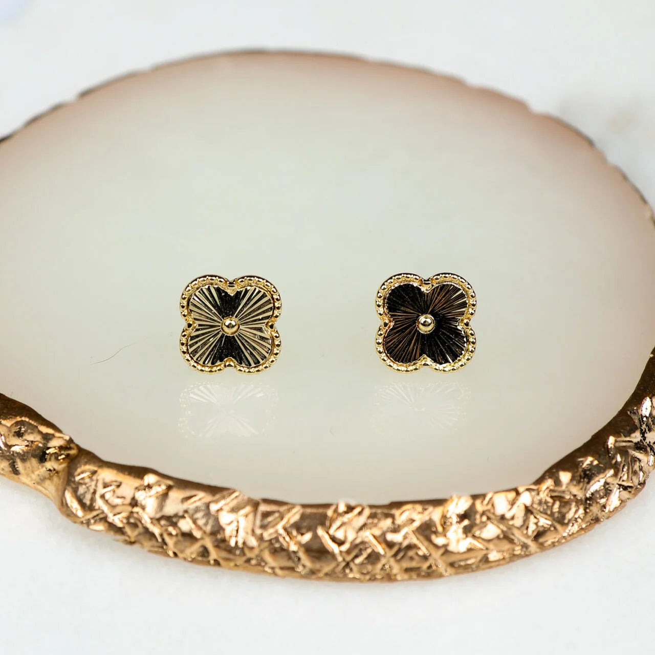 Fab Gifts | Jewellery Earrings Clover Stud Gold by Weirs of Baggot Street