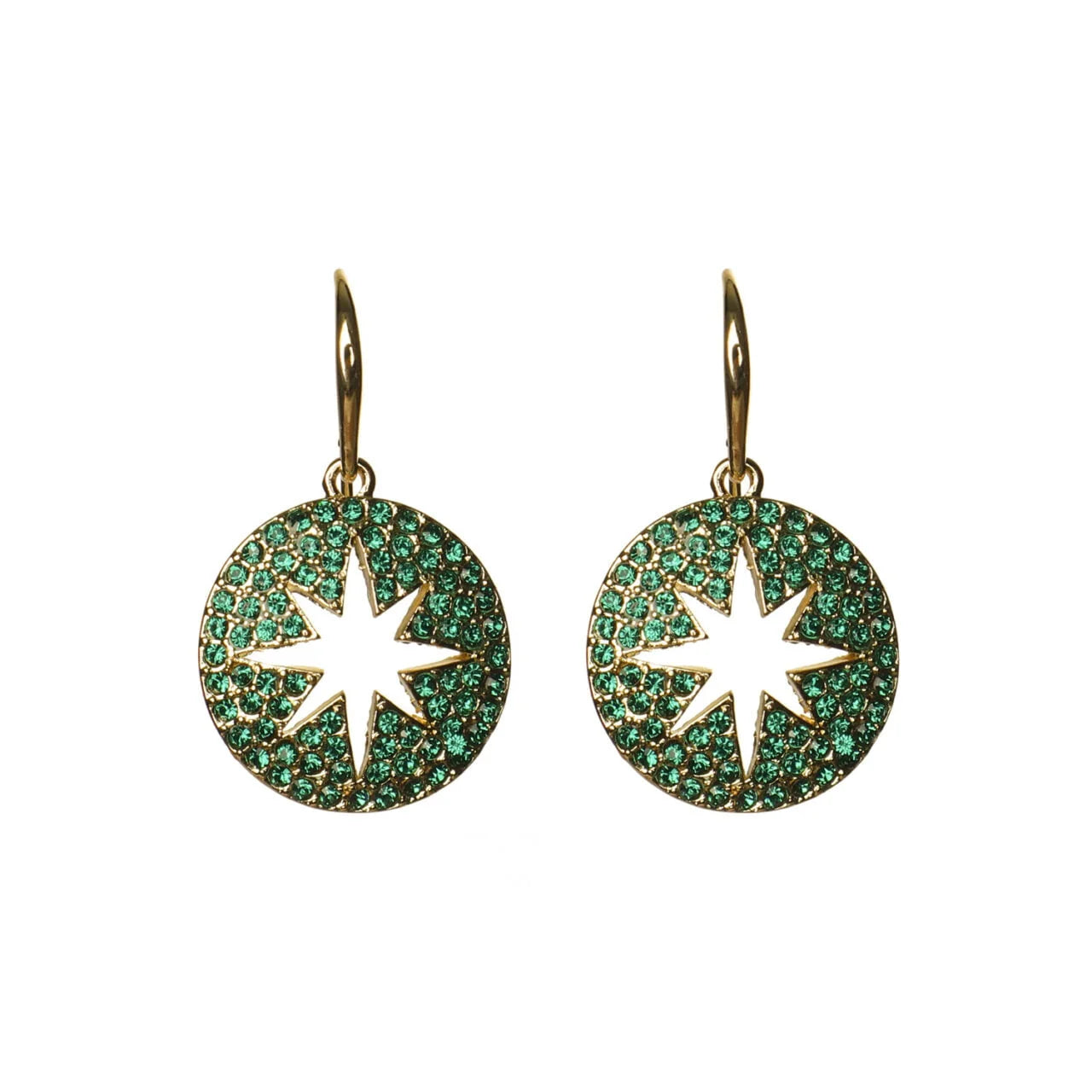 Fab Gifts | Jewellery Earrings Star Burst Green by Weirs of Baggot Street