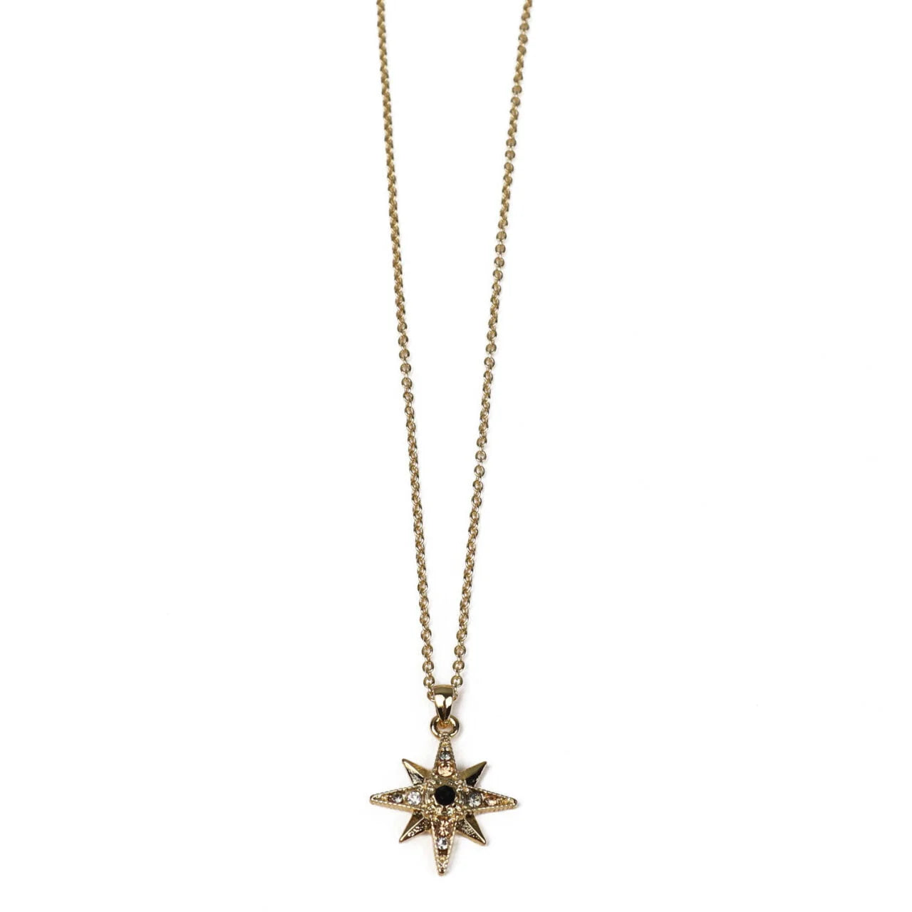Fab Gifts | Jewellery Necklace Gold Star Black by Weirs of Baggot Street