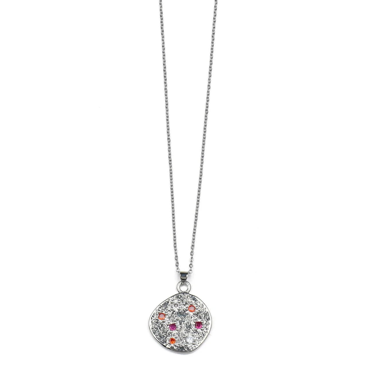 Fab Gifts | Jewellery Necklace Silver Multi Stone Pink by Weirs of Baggot Street