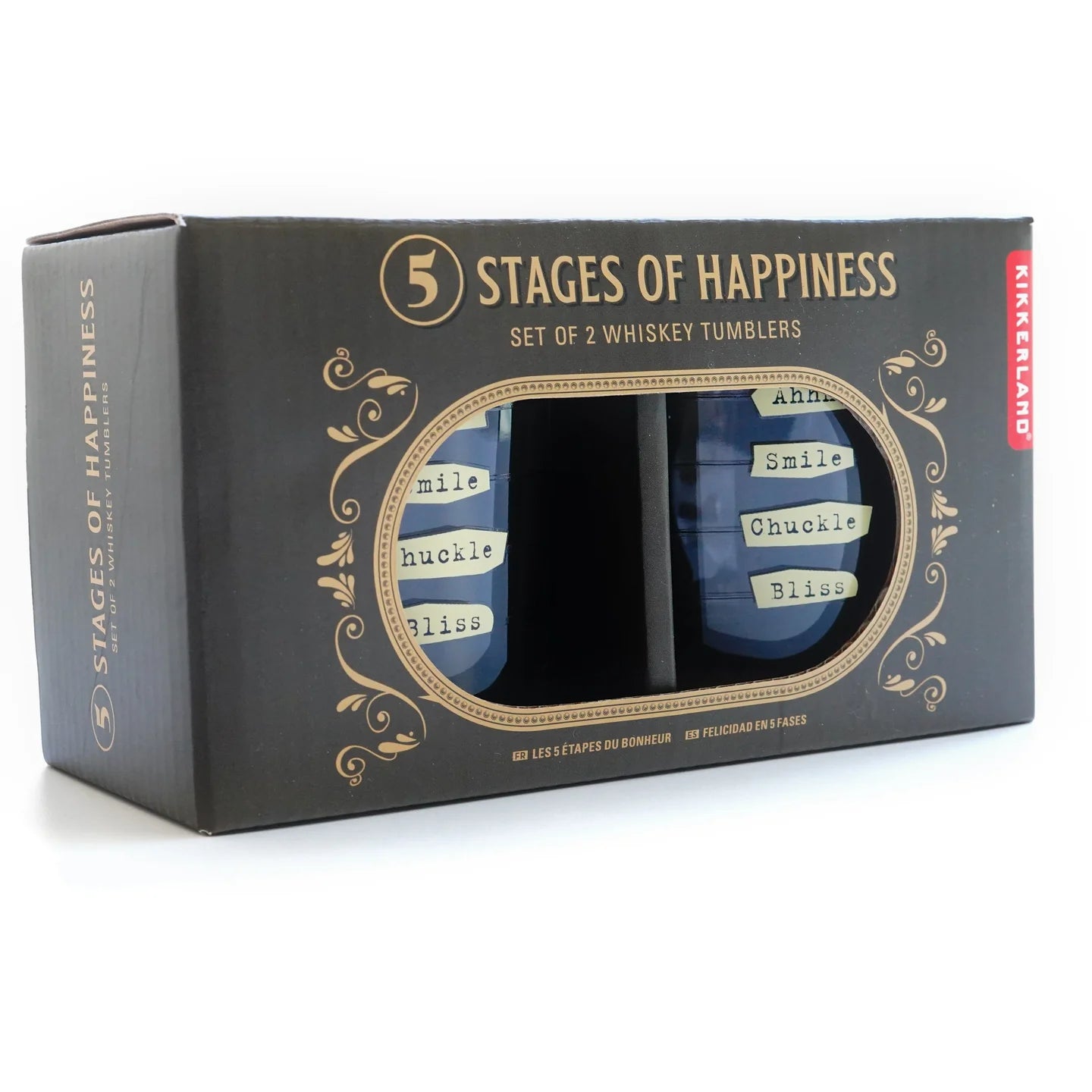Fab Gifts | Kikkerland Five Stages To Happiness Glasses by Weirs of Baggot Street