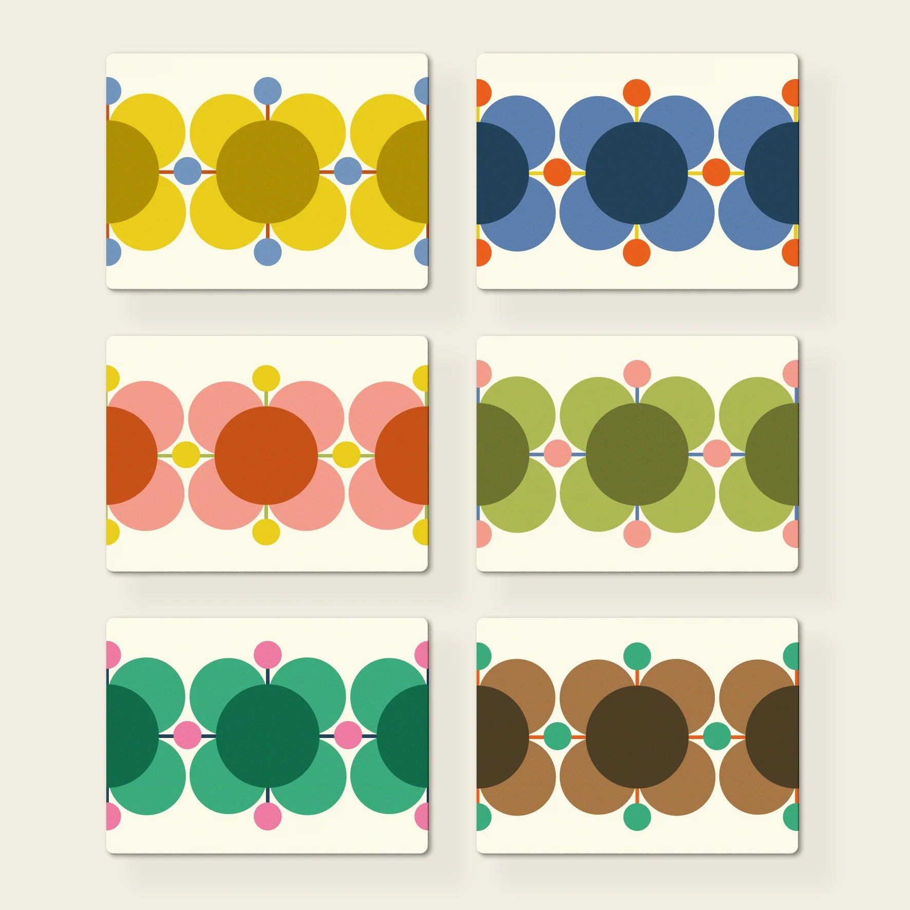 Fab Gifts | Orla Kiely Atomic Flower Placemats Set of 6 by Weirs of Baggot Street