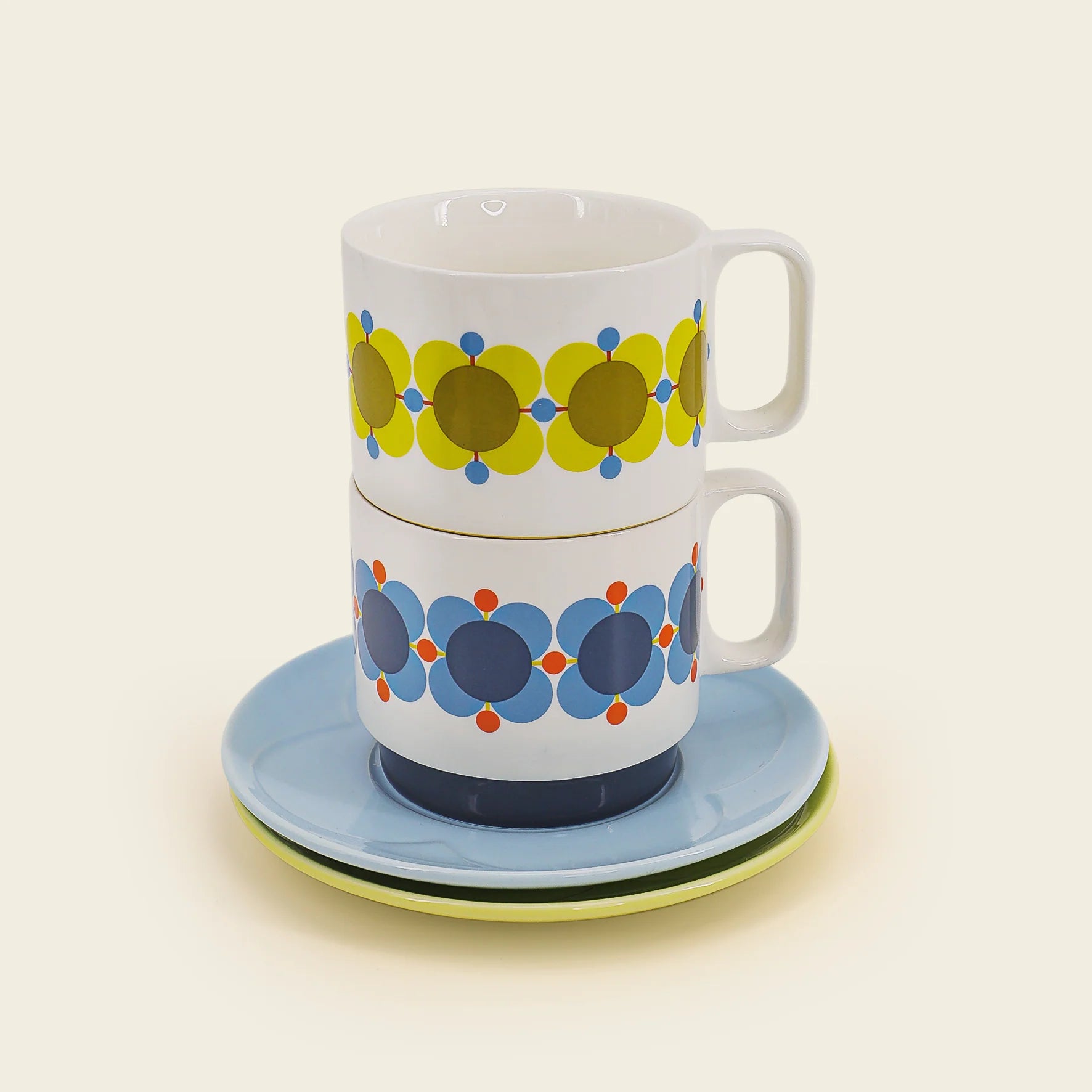 Fab Gifts | Orla Kiely Atomic Flower Tea Cup & Saucer Set of 2 by Weirs of Baggot Street