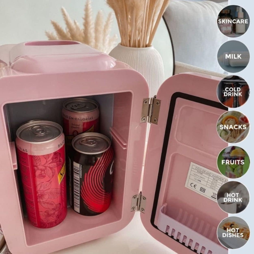 Fab Gifts | Sansa Mini Fridge Portable Retro Pink 4L by Weirs of Baggot Street