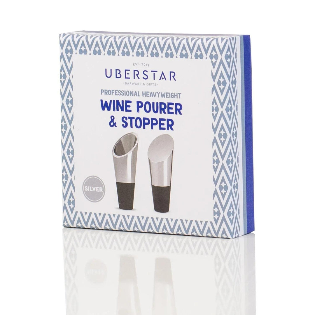 Fab Gifts | Wine Pourer & Stopper Silver by Weirs of Baggot Street