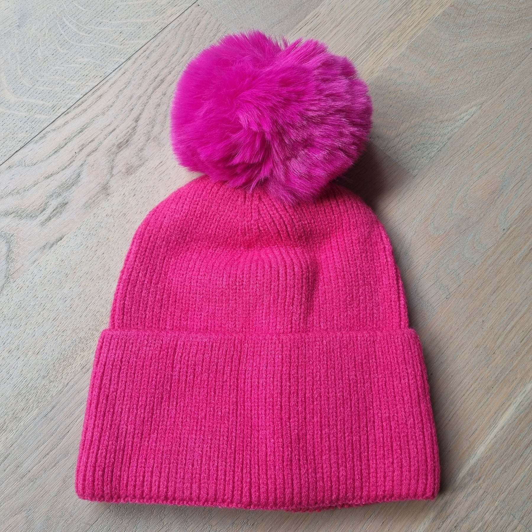 Fab Gifts | Winter Accessories Winter Beanie Pom Pom Hot Pink by Weirs of Baggot Street