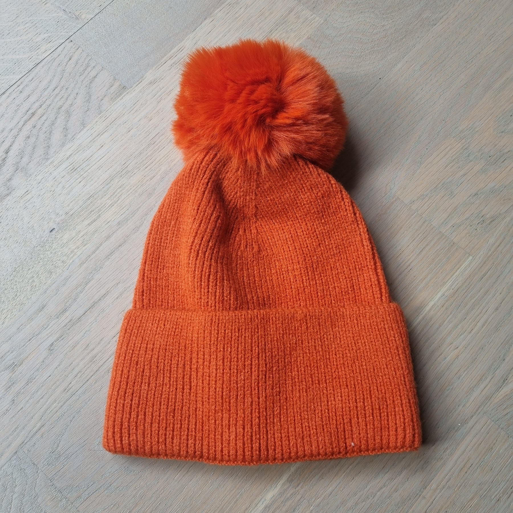 Fab Gifts | Winter Accessories Winter Beanie Pom Pom Orange by Weirs of Baggot Street