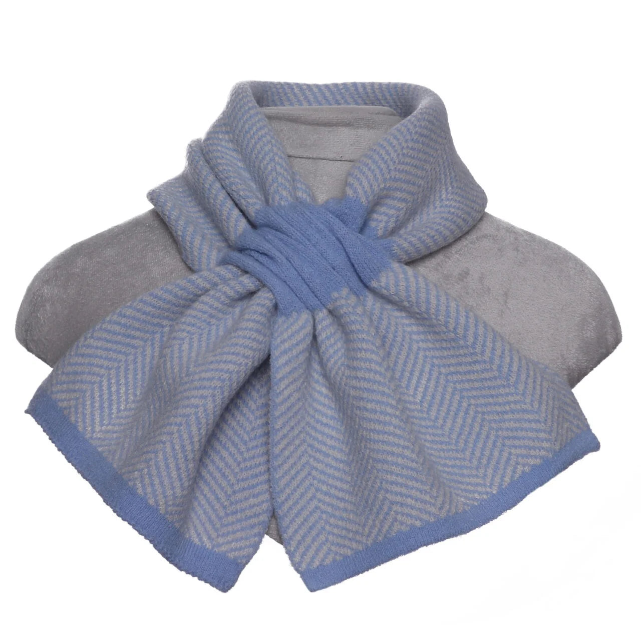 Fab Gifts | Winter Accessories Winter Pull Through Scarf Herringbone Blue by Weirs of Baggot Street